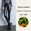 Leggings doublés de sourire en cuir PU pour femmes