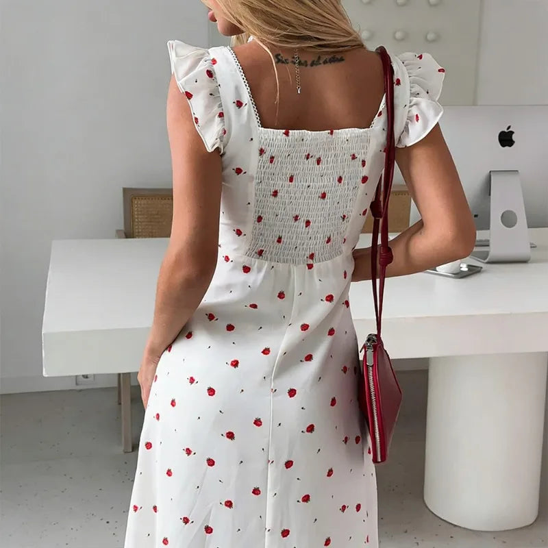 Robe imprimée de roses pour femmes
