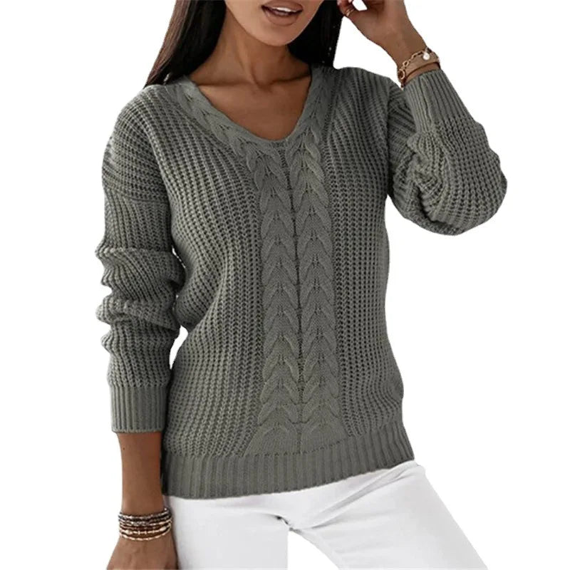 Pull ample en maille et manches longues pour femmes