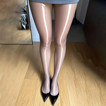 Collants Taille Haute Femme – Ultra-Fins 8D Brillants