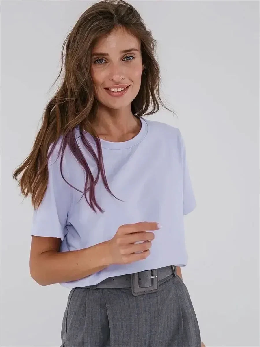 T-shirt d'été 100 % coton pour femmes