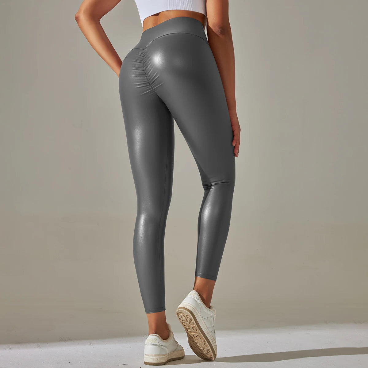 Leggings en cuir PU pour femmes