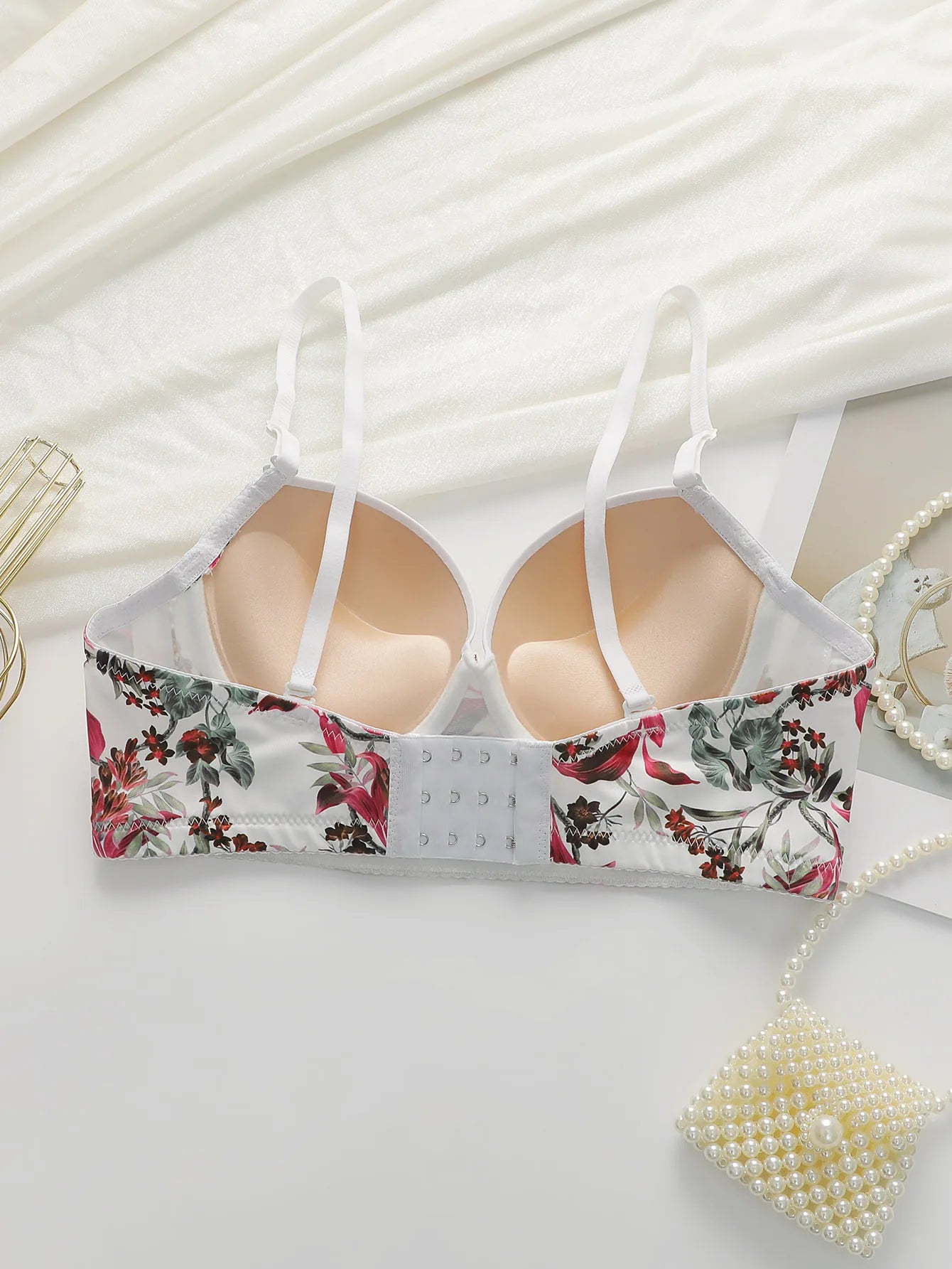 Soutien-gorge florale brodée sexy pour femmes