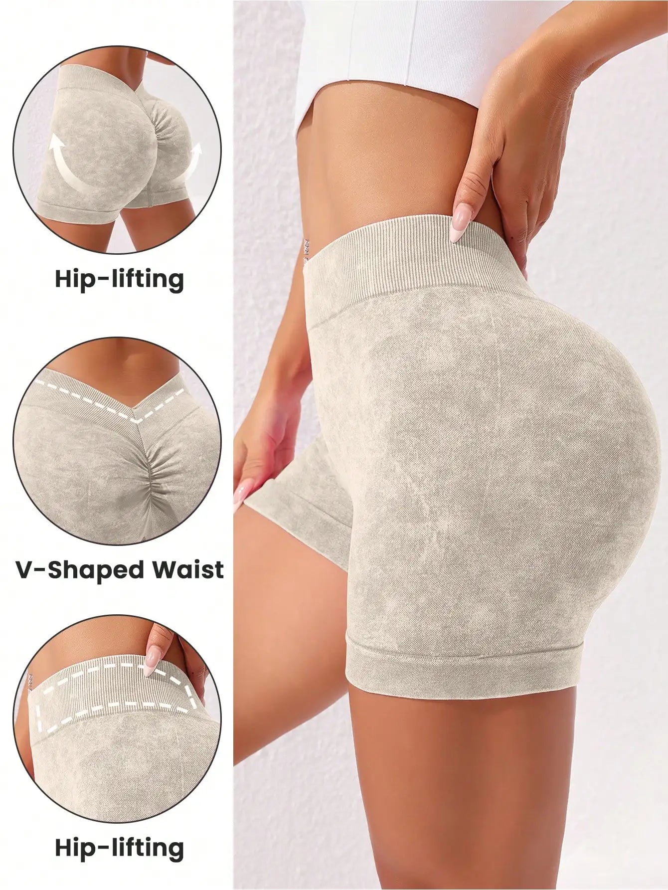 Short de Yoga délavé pour femmes