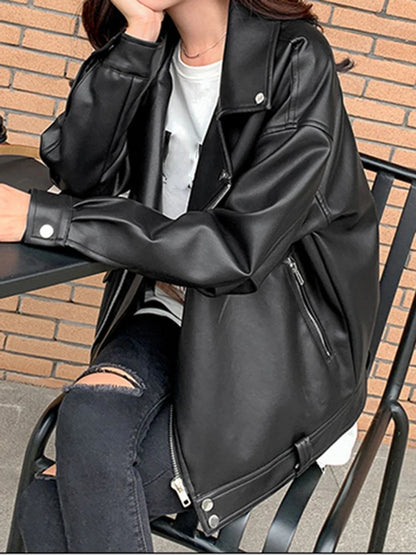 Blouson Femme en Similicuir – Style Streetwear Chic et Tendance