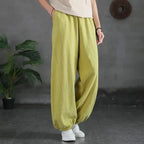 Pantalon en coton et lin pour femmes