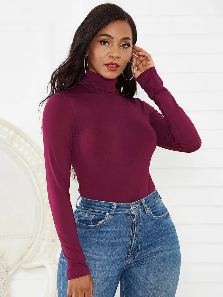 Body à col roulé pour femmes