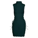 Robe courte à col roulé pour femmes