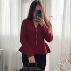 Cardigan décontracté à col V uni pour femmes