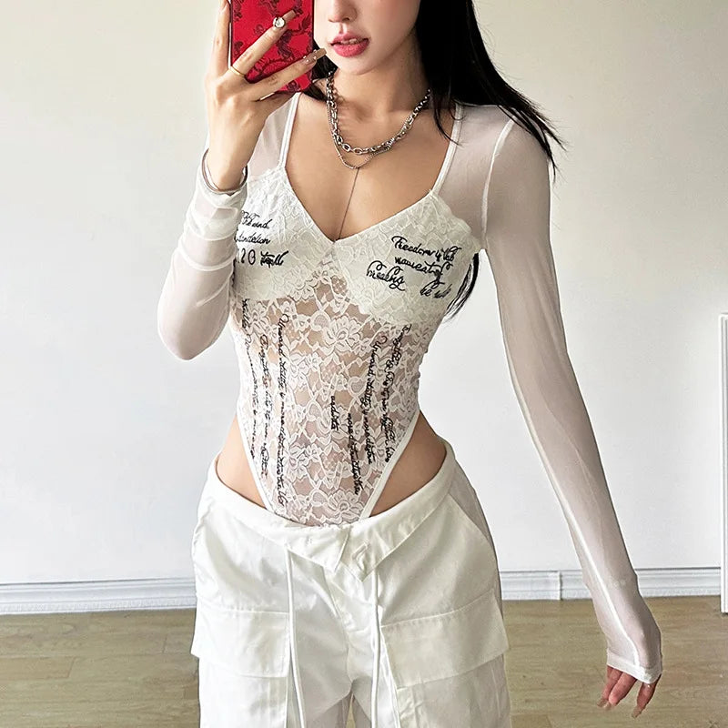 Body moulant en dentelle pour femmes