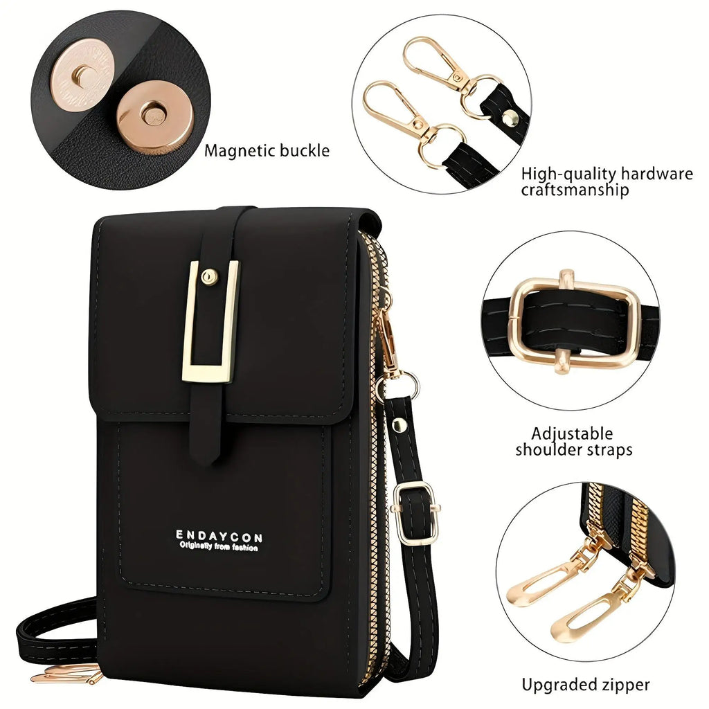 Sac à bandoulière pour téléphone portable à écran tactile pour femmes