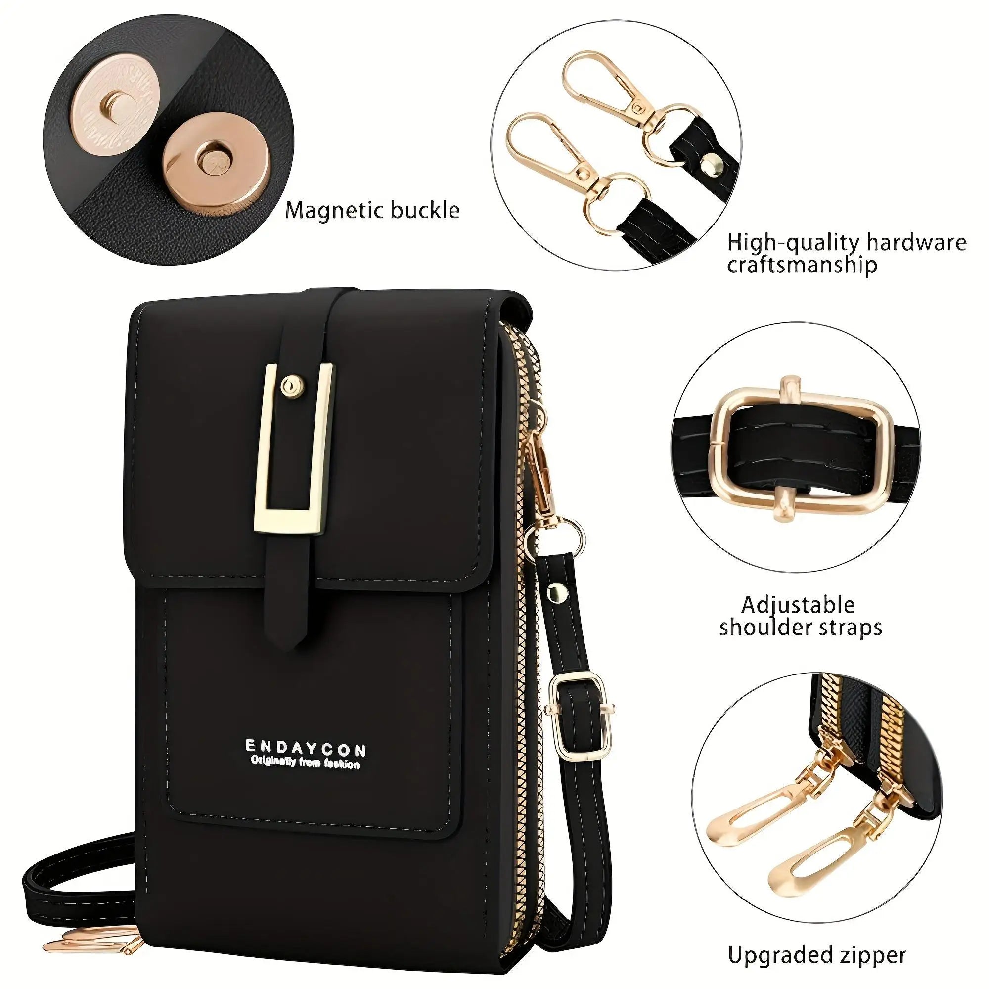 Sac à bandoulière pour téléphone portable à écran tactile pour femmes