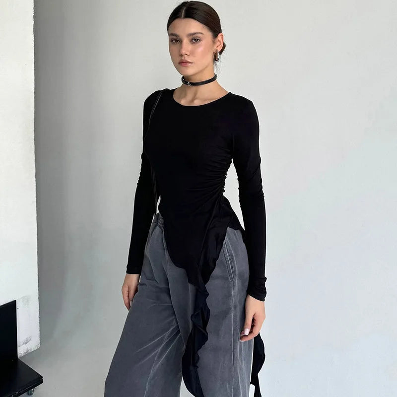 T-shirts à franges irrégulières pour femmes