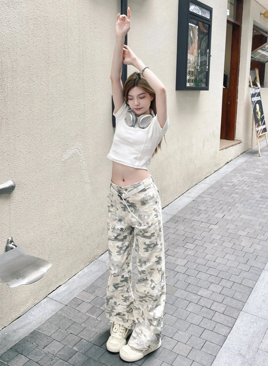 Pantalon vintage rétro à jambes larges pour femmes