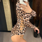 Maillot de bain une pièce sexy à fermeture éclair et imprimé peau de serpent pour femmes