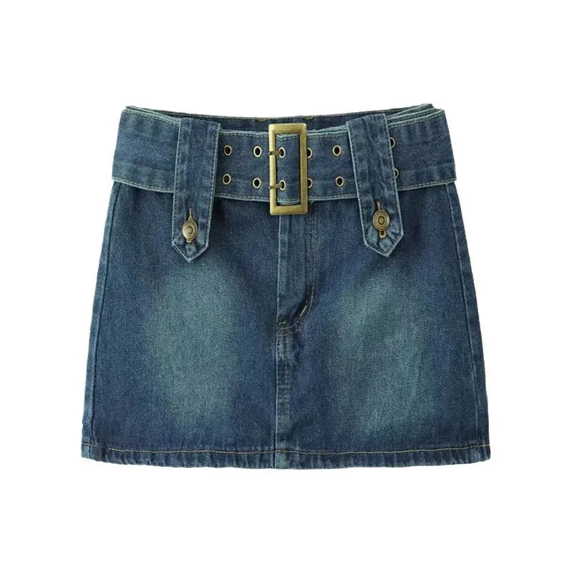 Mini-Jupe en Jean Femme – Taille Basse et Ceinture