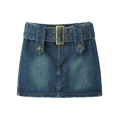 Mini-Jupe en Jean Femme – Taille Basse et Ceinture