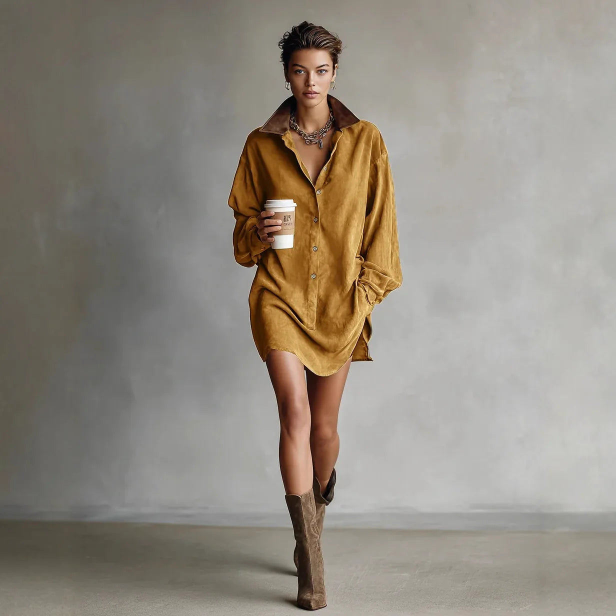 Robe courte ample et décontractée pour femmes