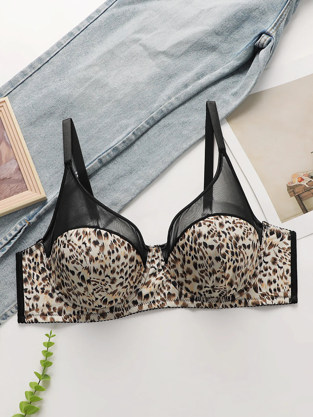 Soutien-gorge imprimé léopard pour femmes