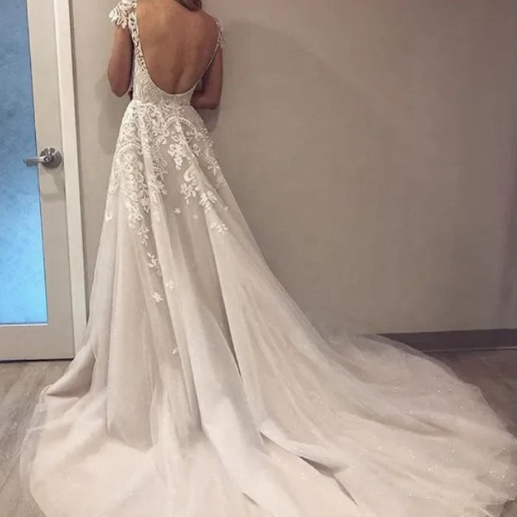 Robe de mariée sexy à dos nu pour femmes