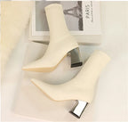 Bottines extensibles en tricot de haute qualité pour femmes