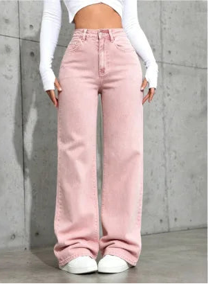 Jean Droit Large Femme – Taille Haute