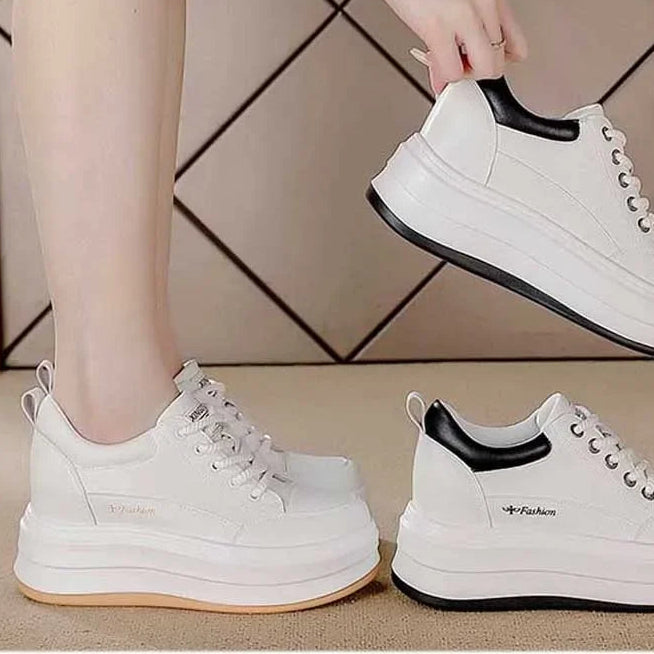 Baskets en cuir véritable pour femmes