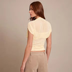 T-shirts moulant en maille sans manches à col rond pour femmes