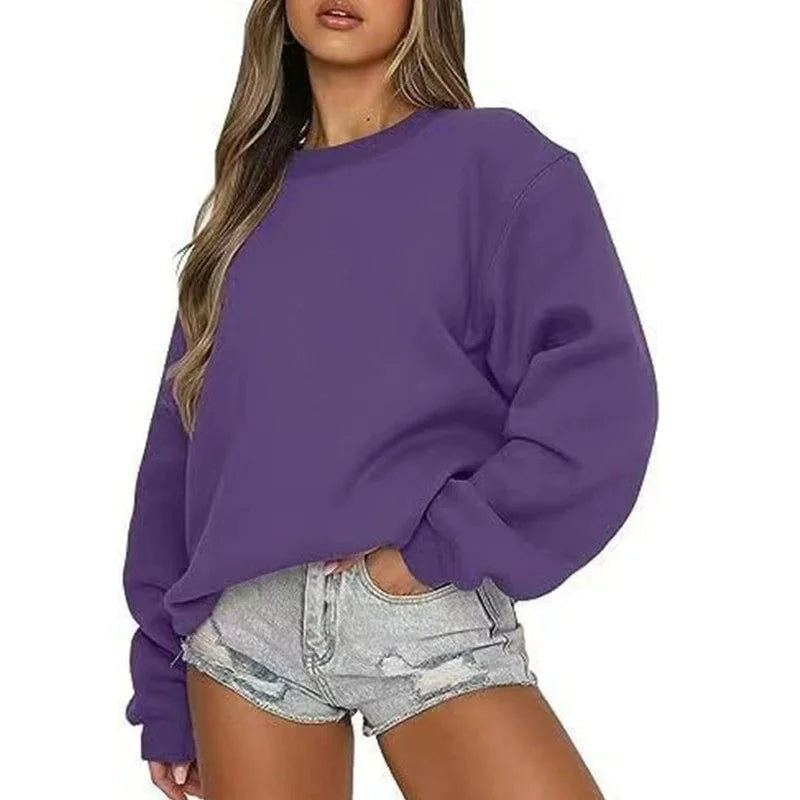 Pull décontracté couleur unie pour femmes