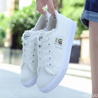 Baskets tendance en toile avec lacets pour femmes