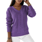 Pull ample en maille et manches longues pour femmes