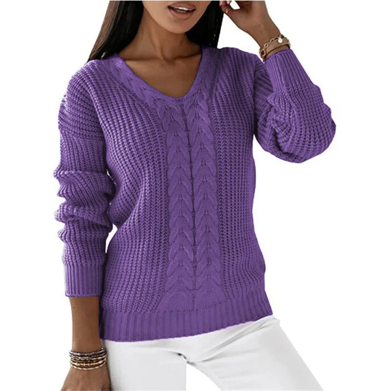 Pull ample en maille et manches longues pour femmes