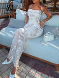 Robe longue sans manches, en maille moulante pour femmes