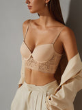 Soutien-gorge invisible sans dos en forme de U avec fonctions push-up et liftant pour femmes
