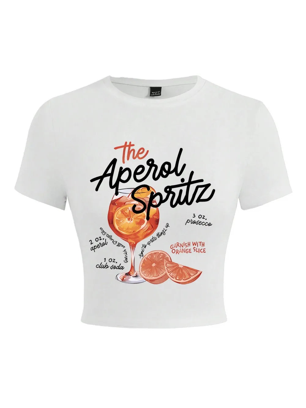 Crop Top Femme – Imprimé Rétro Aperol Spritz