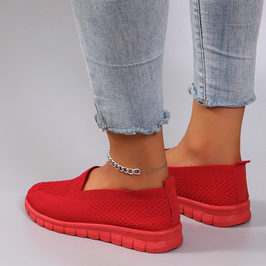 Chaussures plates d'été en maille respirante pour femmes