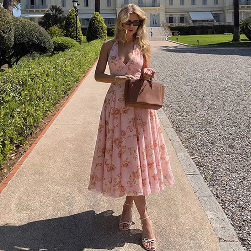 Robe imprimée de fleurs pour femmes