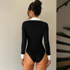 Body moulant à manches longues pour femmes
