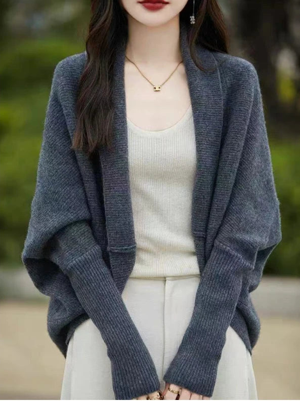 Cardigan en Maille Femme – Manches Chauve-Souris Élégantes