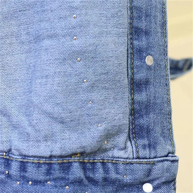 Veste en jean brodée pour femmes