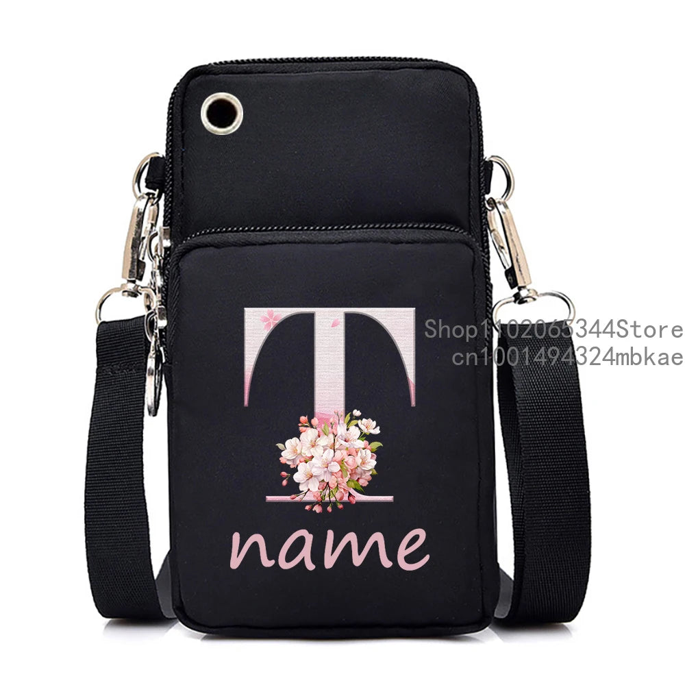 Sac à bandoulière pour téléphone portable floral pour femmes