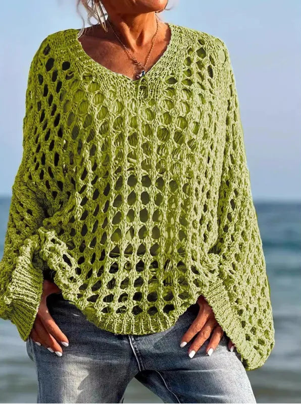 Pull de Plage Ajouré Femme – Maille Légère