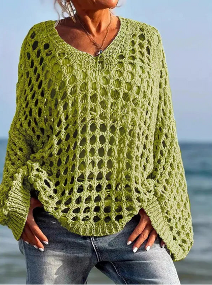 Pull de Plage Ajouré Femme – Maille Légère