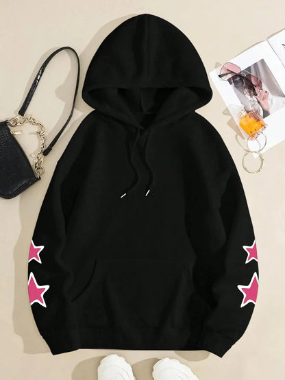 Sweat à Capuche Femme – Imprimé Araignée et Étoile