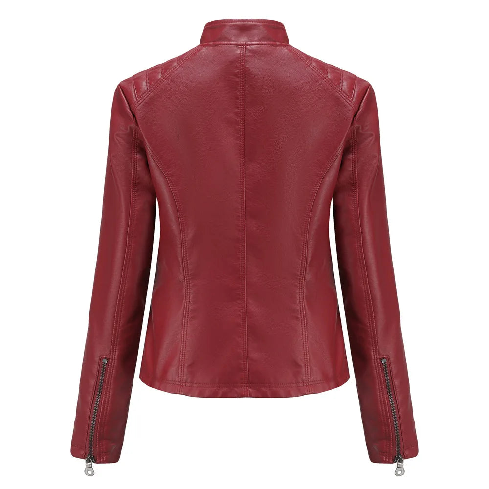 Veste en cuir PU pour femmes