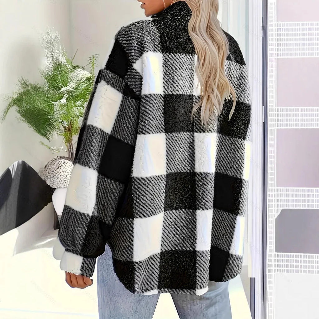 Veste à col rabattable et manches longues pour femmes