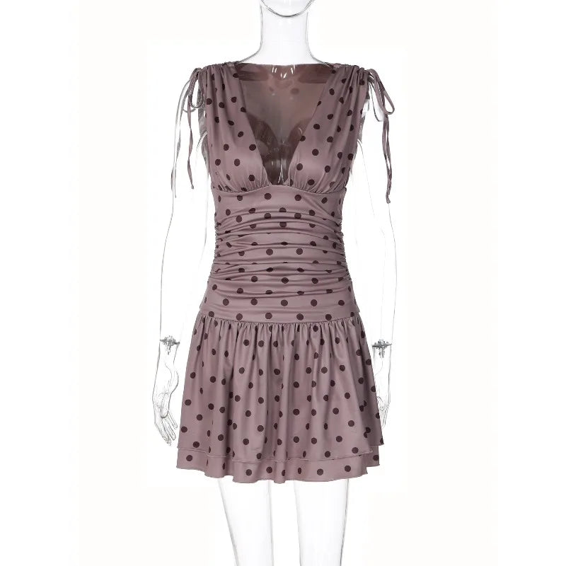 Robe mini à pois pour femmes