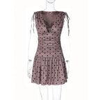 Robe mini à pois pour femmes