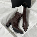 Bottines vintage à talons épais pour femmes