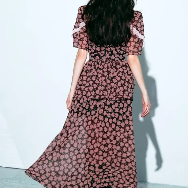 Robe longue à imprimé floral pour femmes